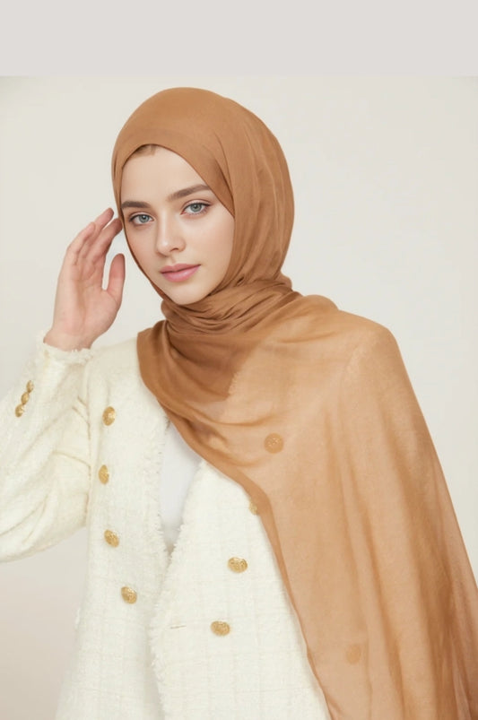 Skin brown modal hijab – soft breathable lightweight modest scarf for women Mawdeest India
