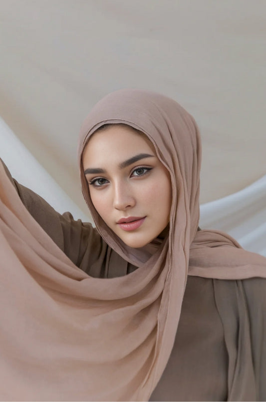 Skin shade modal hijab – breathable soft lightweight modest scarf for women Mawdeest India
