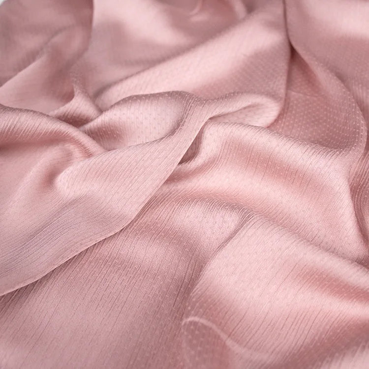  Pink textured silk satin hijab – feminine everyday hijab