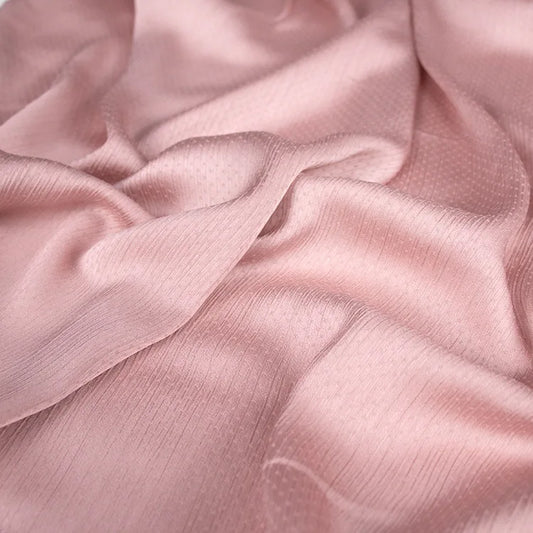 Satin Silk Textured Hijab - Pink