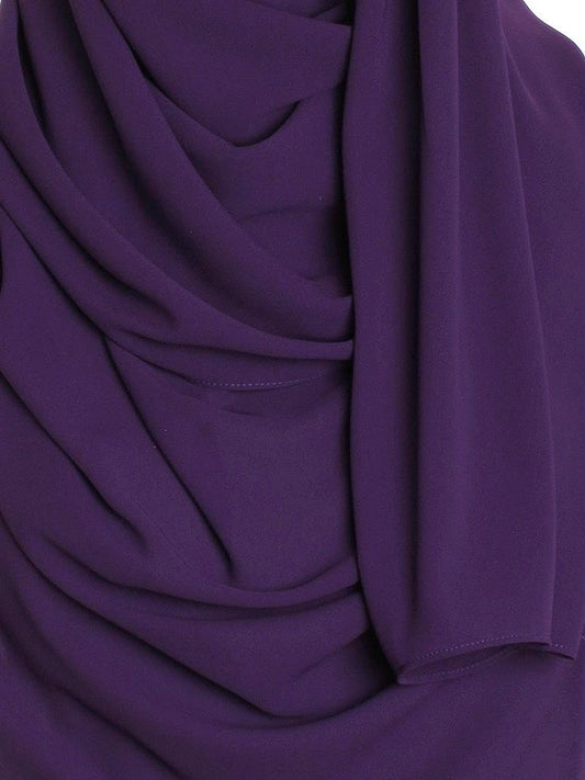 Premium Chiffon Hijab - Dark Purple - Mawdeest 