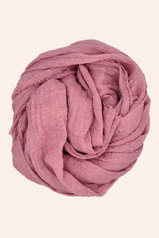 Cotton Crinkle Hijab - Pinkish Peach - Mawdeest