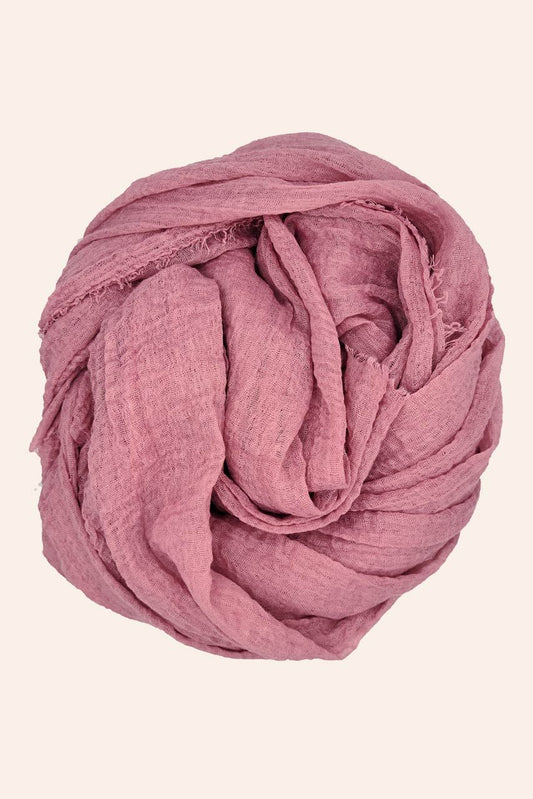 Cotton Crinkle Hijab - Pinkish Peach - Mawdeest 