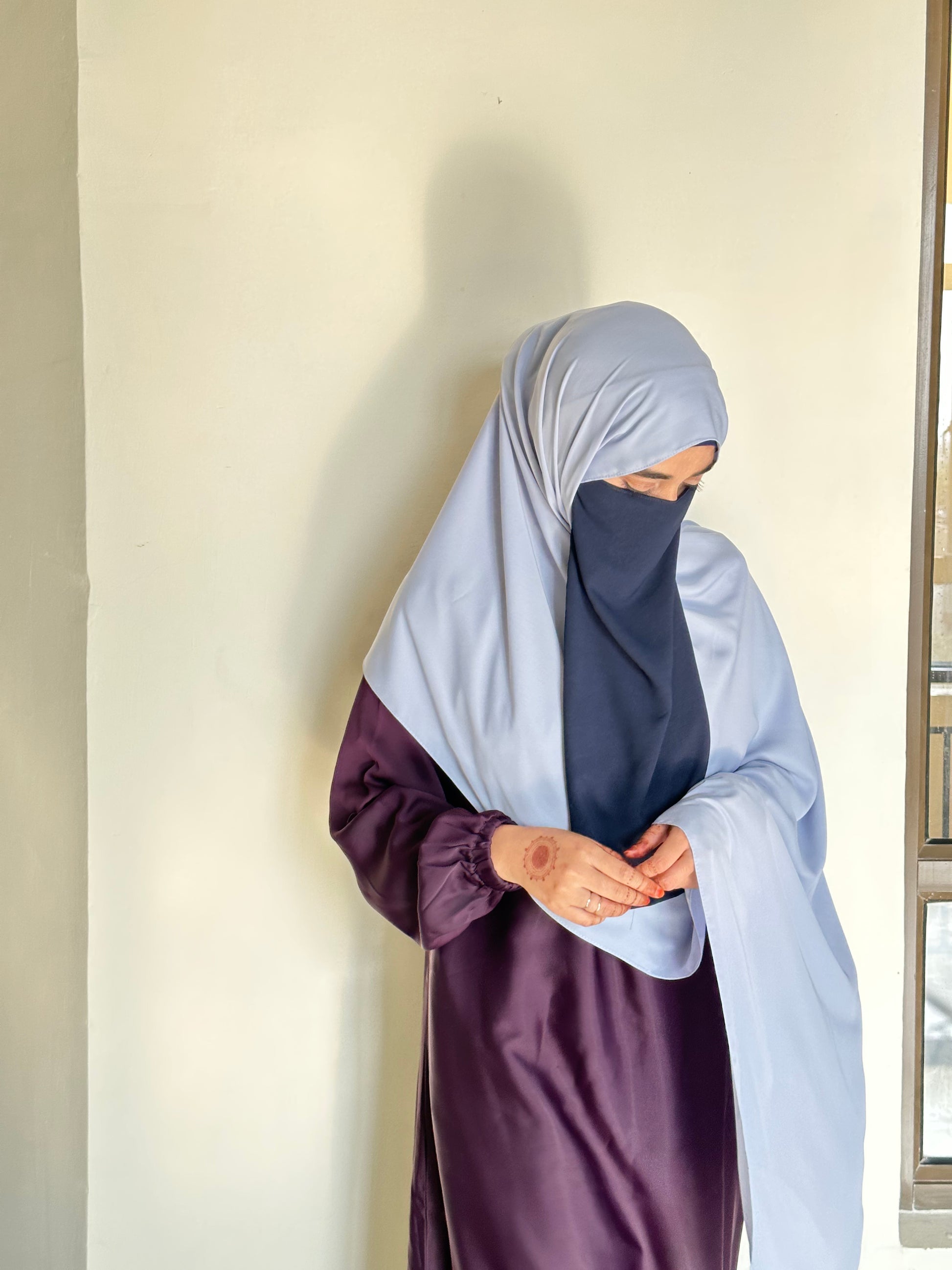 Turkish Chiffon Hijab - Blue - Mawdeest 