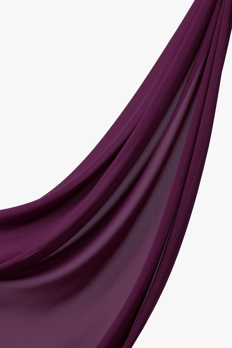 Premium Chiffon Hijab - Plum - Mawdeest 
