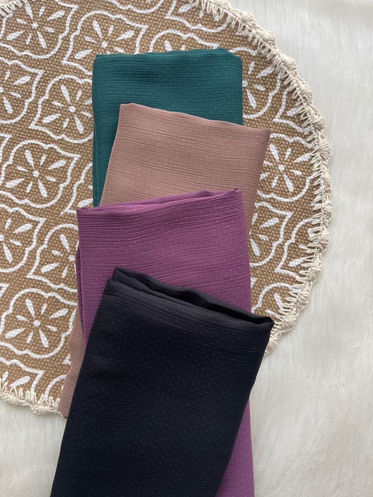 Silk Satin Textured Hijab - Mawdeest 