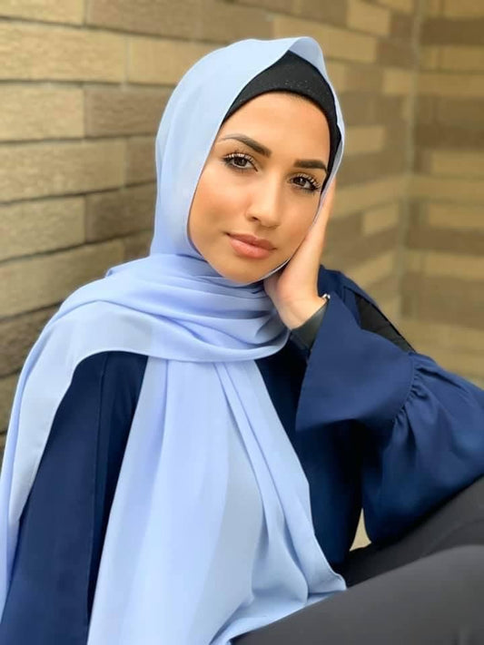 Premium Chiffon Hijab - Baby Blue - Mawdeest 