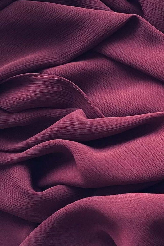 Crinkle Silk - Satin Hijab - Wine - Mawdeest 