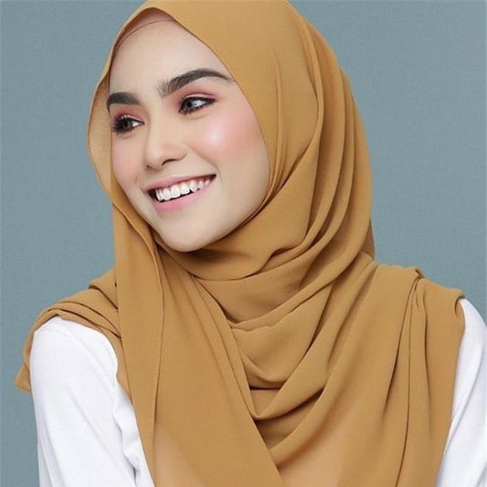 Premium Chiffon Hijab - Mustard Love - Mawdeest 