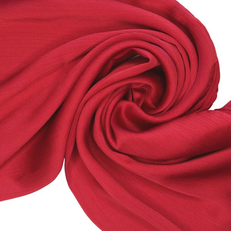 Crinkle Silk - Satin Hijab - Red - Mawdeest 