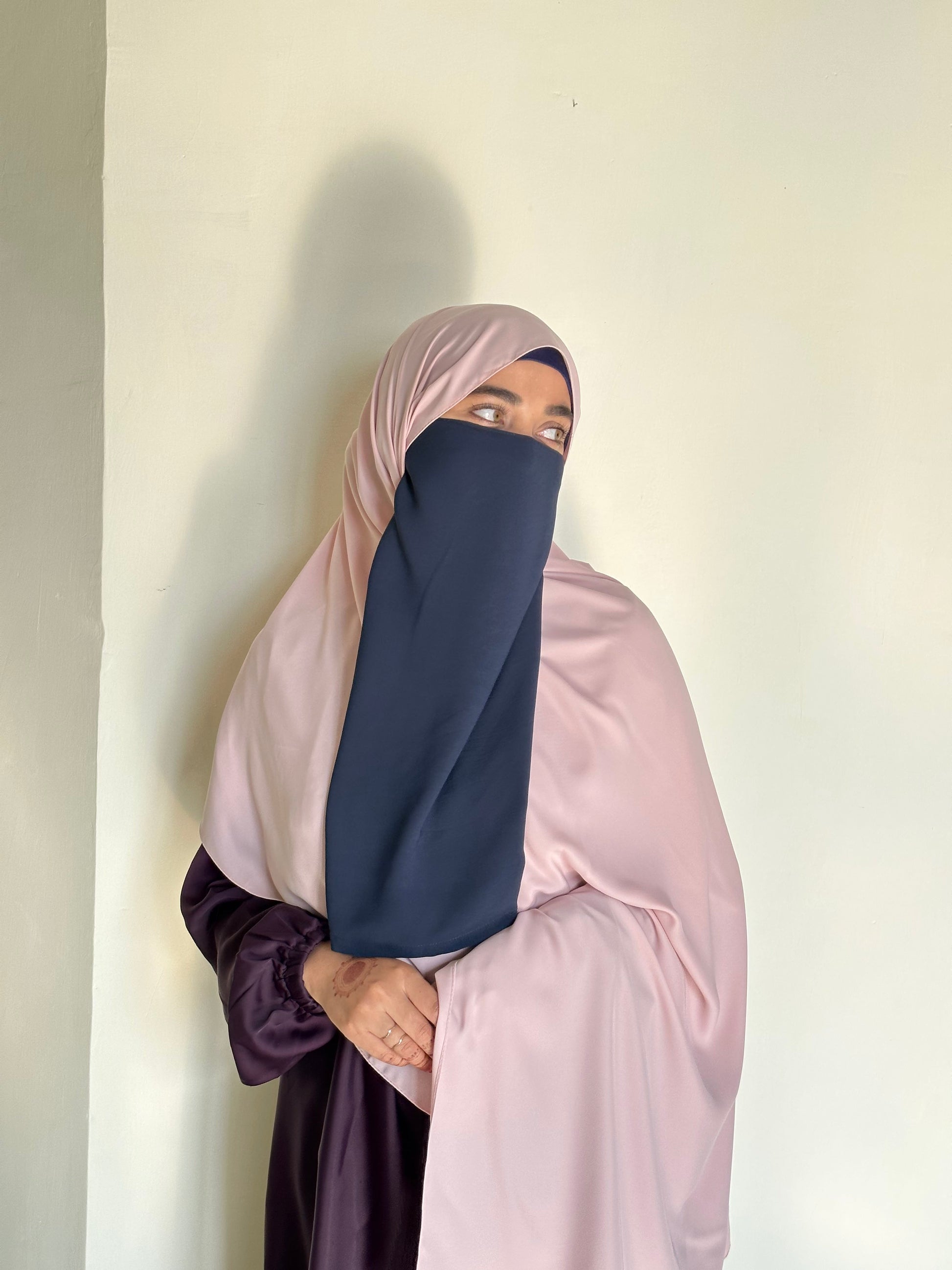 Pink Turkish chiffon hijab – soft feminine flowy hijab for daily wear India